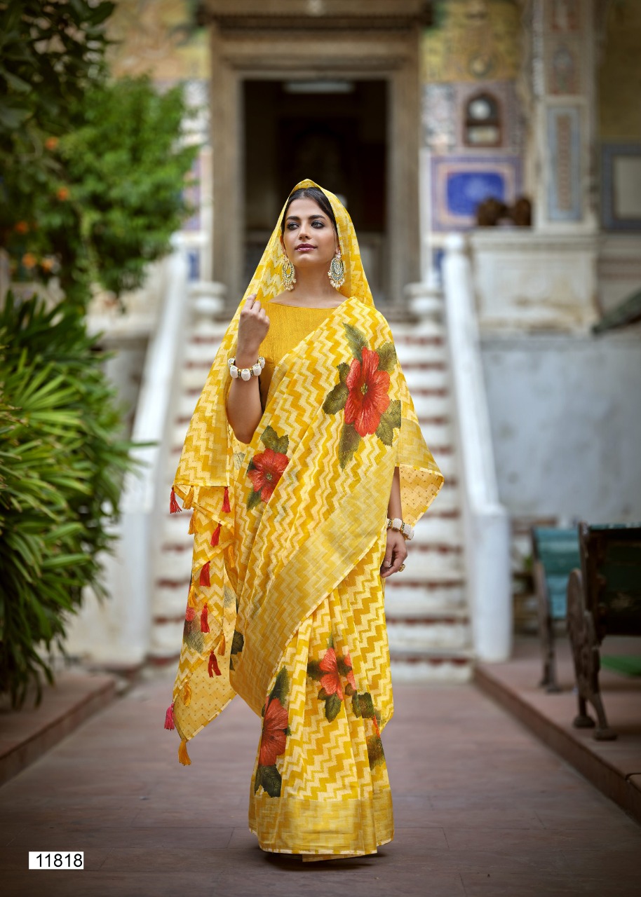 triveni gangaur cotton gorgeous look saree catalog