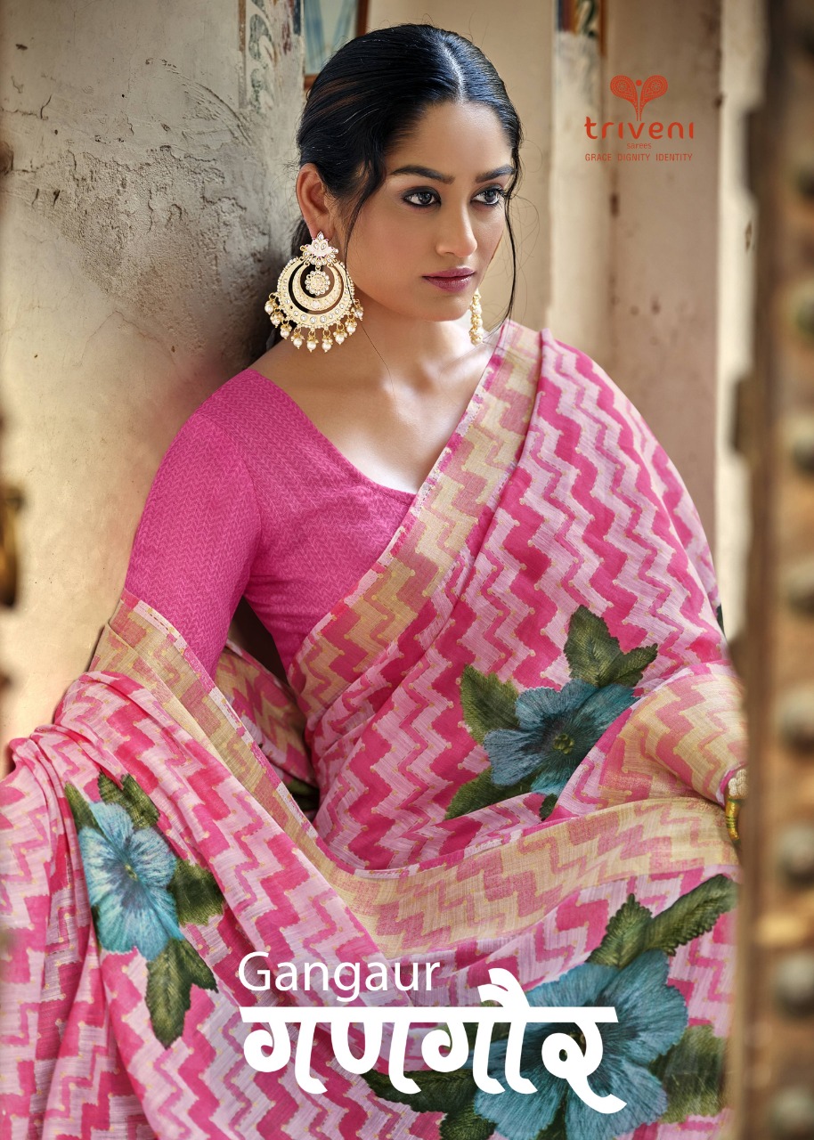 triveni gangaur cotton gorgeous look saree catalog