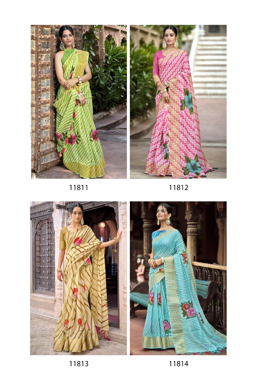 triveni gangaur cotton gorgeous look saree catalog