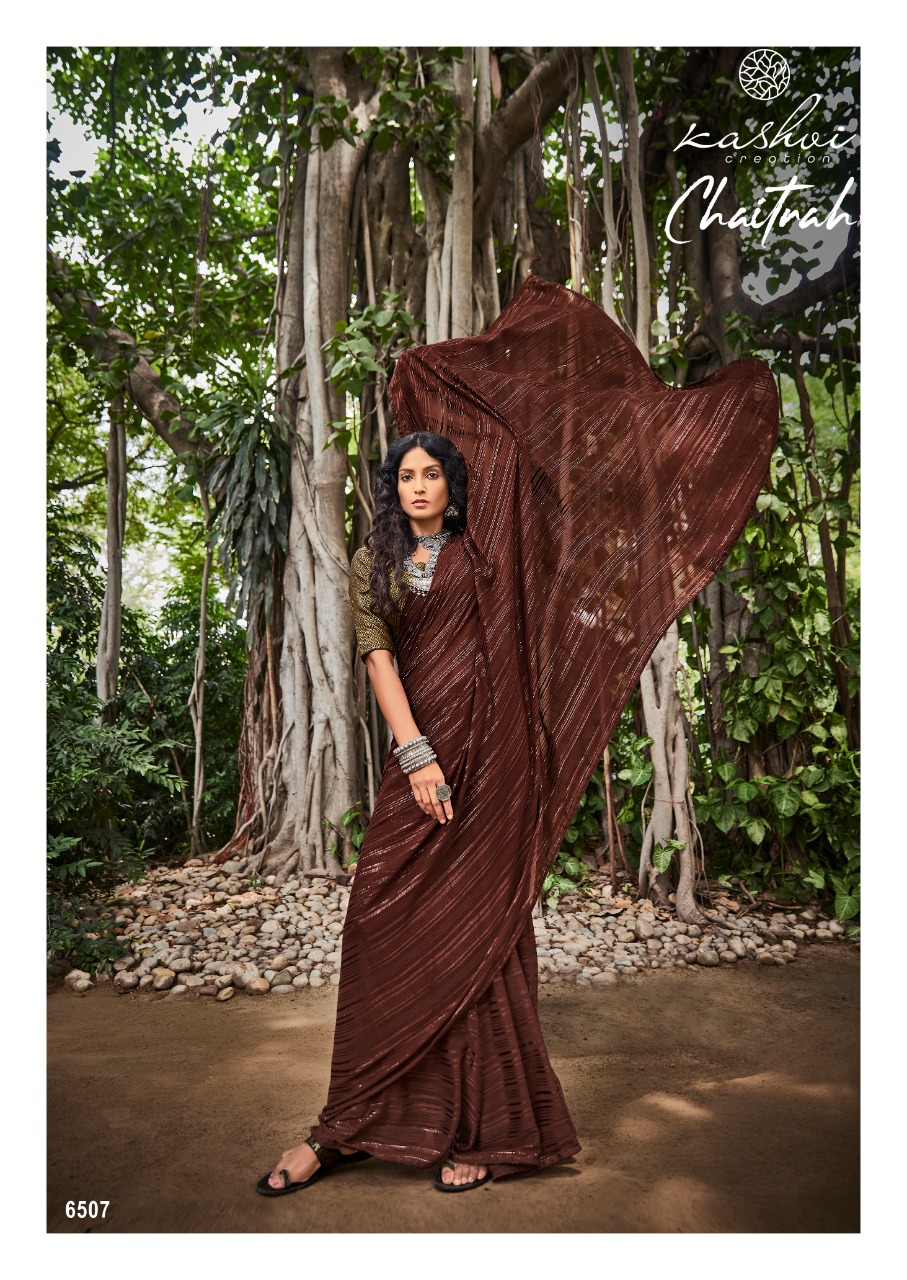 lt kashvi chaitrah Weightless attrective pattern saree catalog