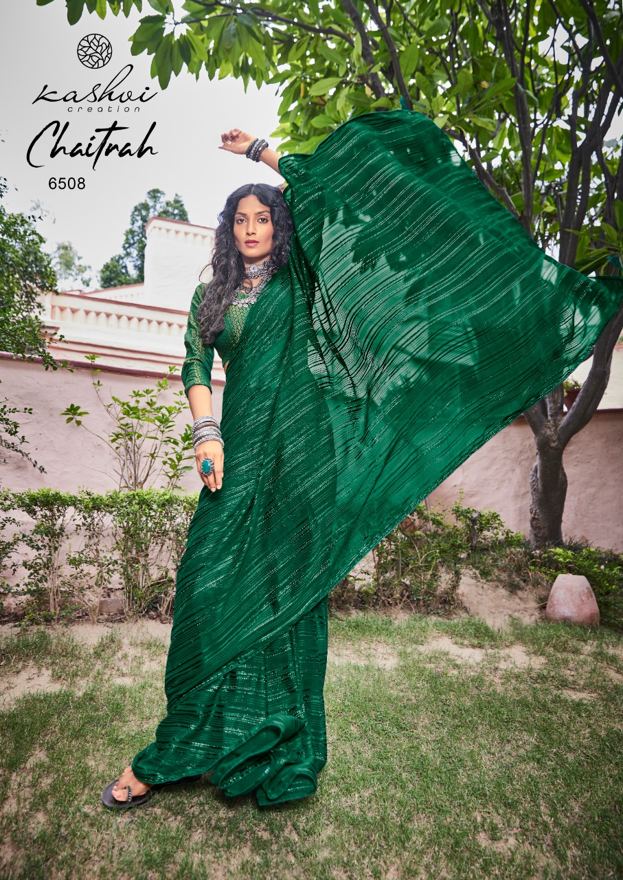 lt kashvi chaitrah Weightless attrective pattern saree catalog