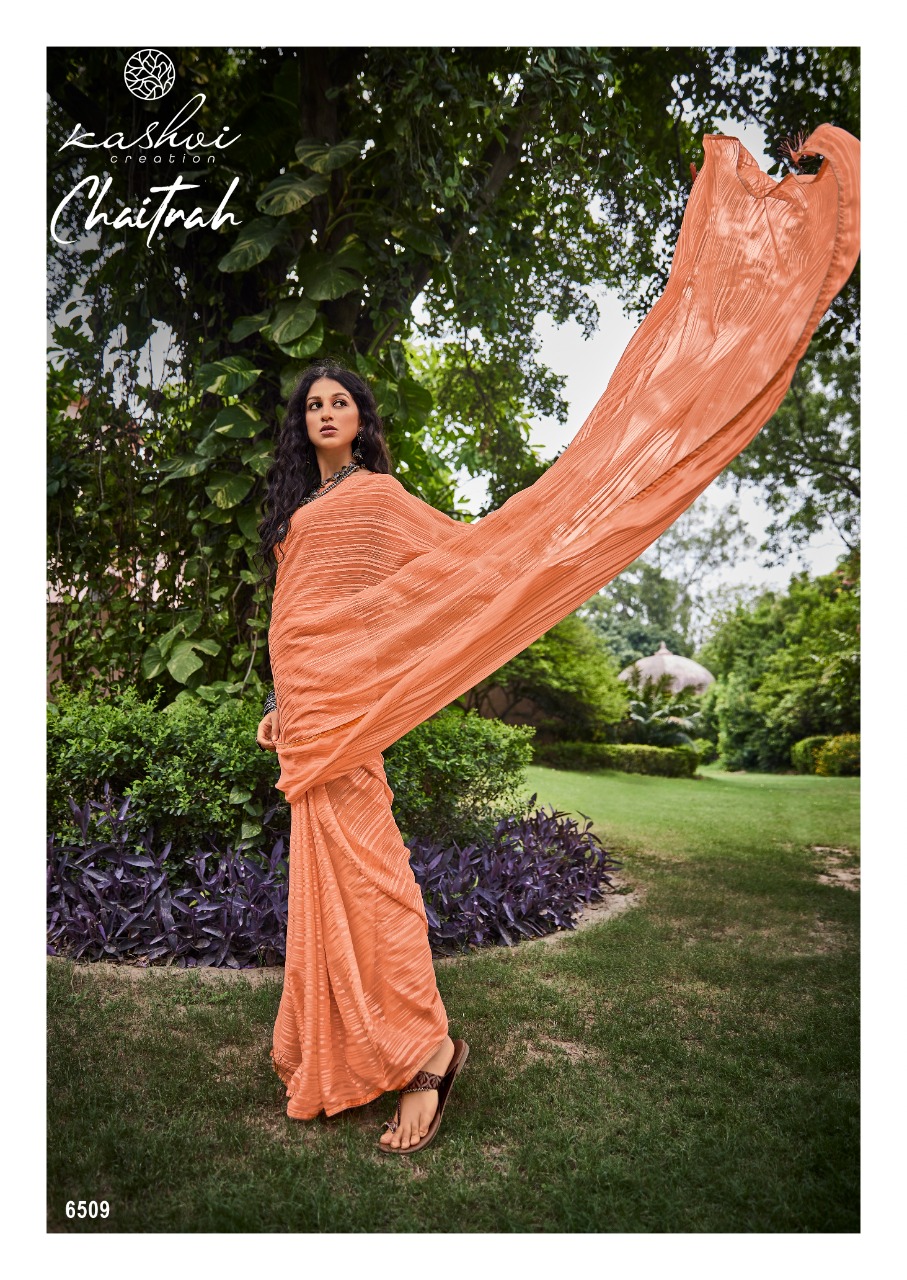 lt kashvi chaitrah Weightless attrective pattern saree catalog