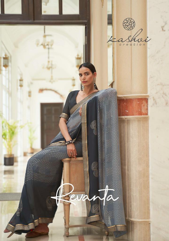 lt kashvi creation revanta georgget  decent look saree catalog