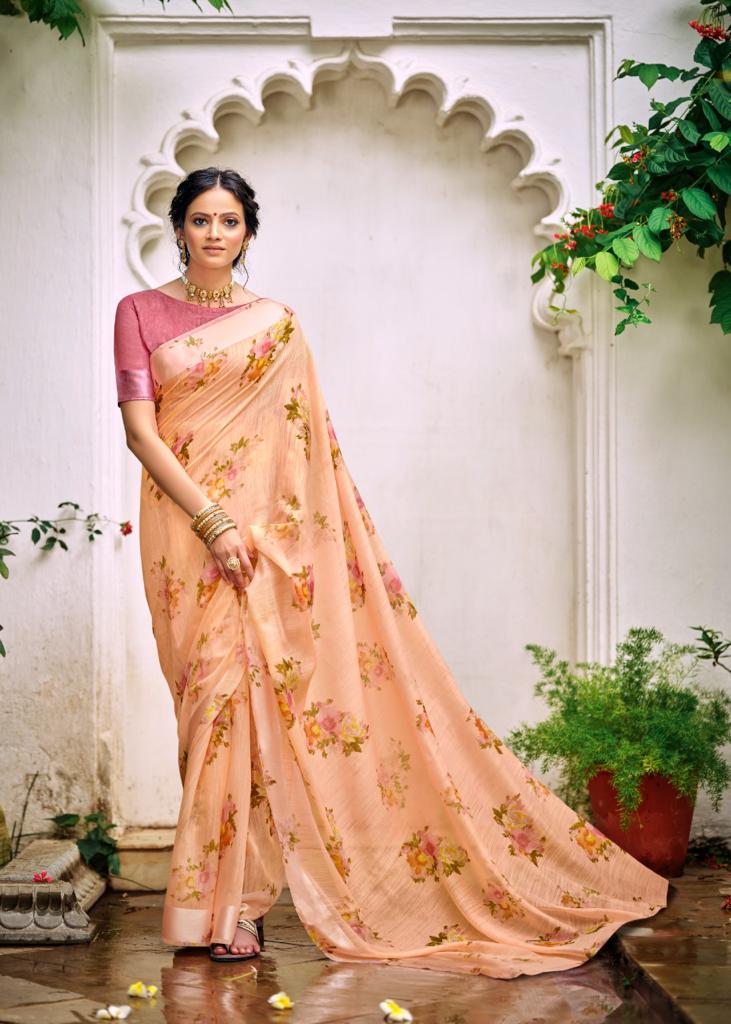 lt kashvi creation flora satin elegant print saree catalog