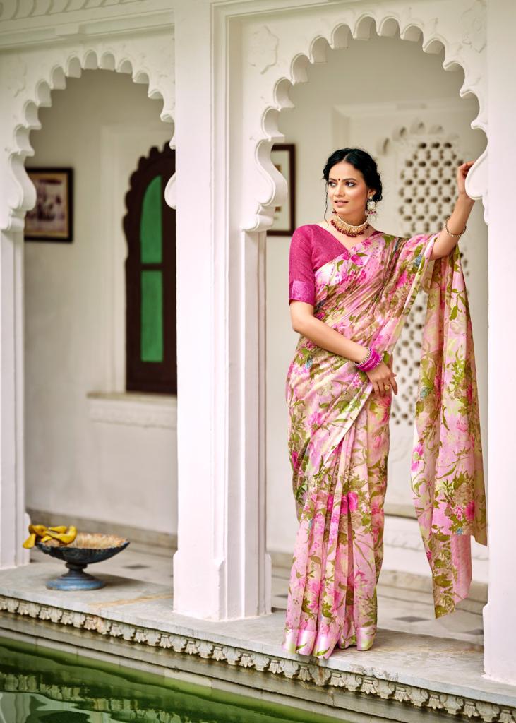 lt kashvi creation flora satin elegant print saree catalog