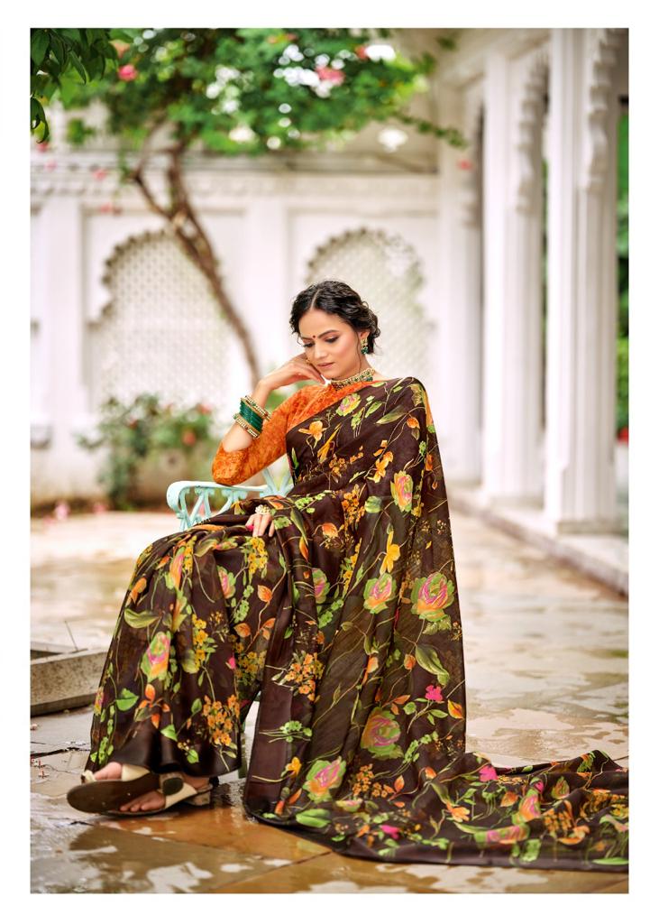 lt kashvi creation flora satin elegant print saree catalog