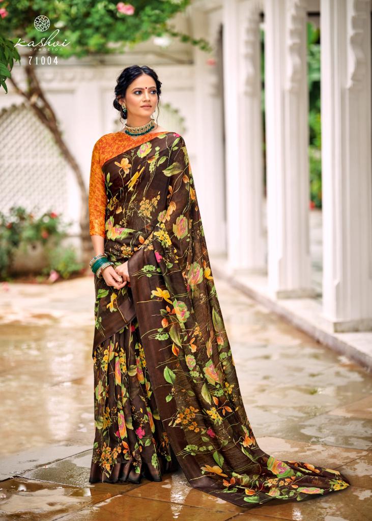 lt kashvi creation flora satin elegant print saree catalog