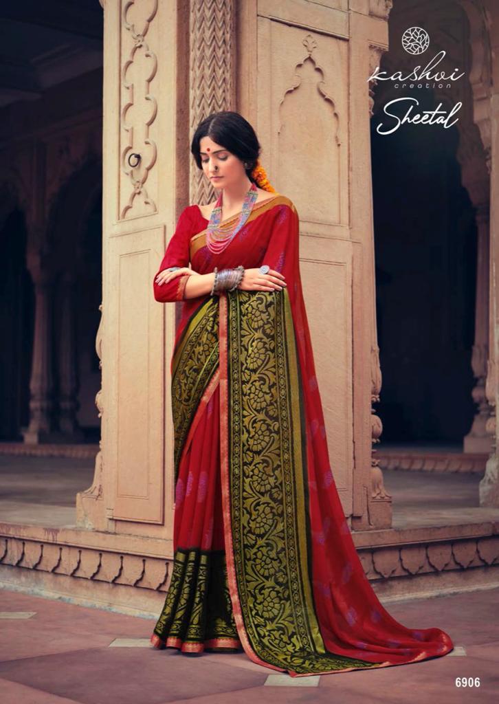 lt kashvi creation sheetal shiffon elegant print saree catalog