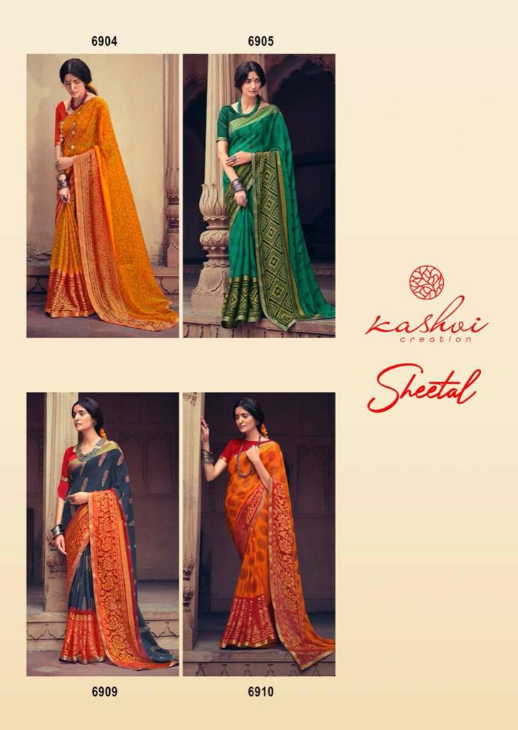 lt kashvi creation sheetal shiffon elegant print saree catalog