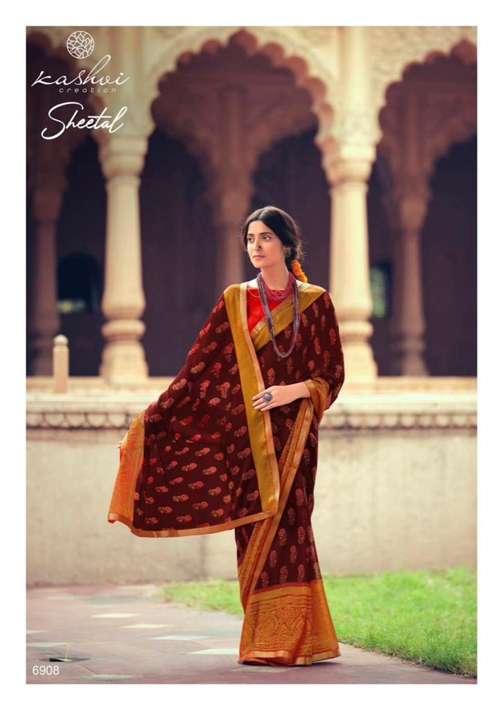 lt kashvi creation sheetal shiffon elegant print saree catalog