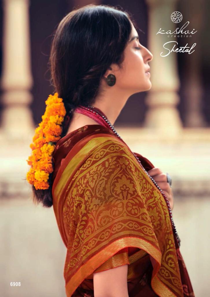 lt kashvi creation sheetal shiffon elegant print saree catalog