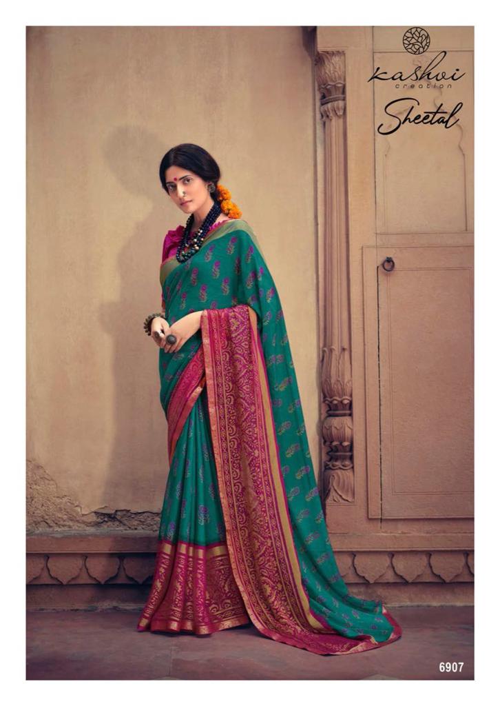 lt kashvi creation sheetal shiffon elegant print saree catalog