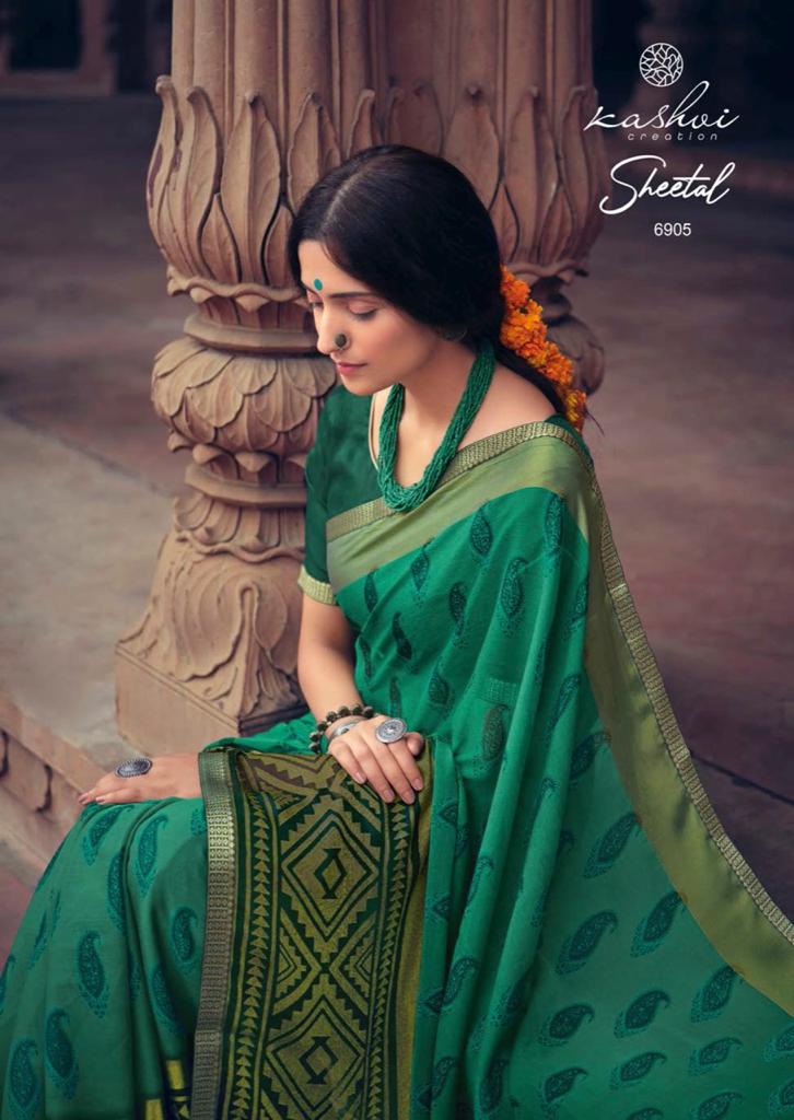 lt kashvi creation sheetal shiffon elegant print saree catalog