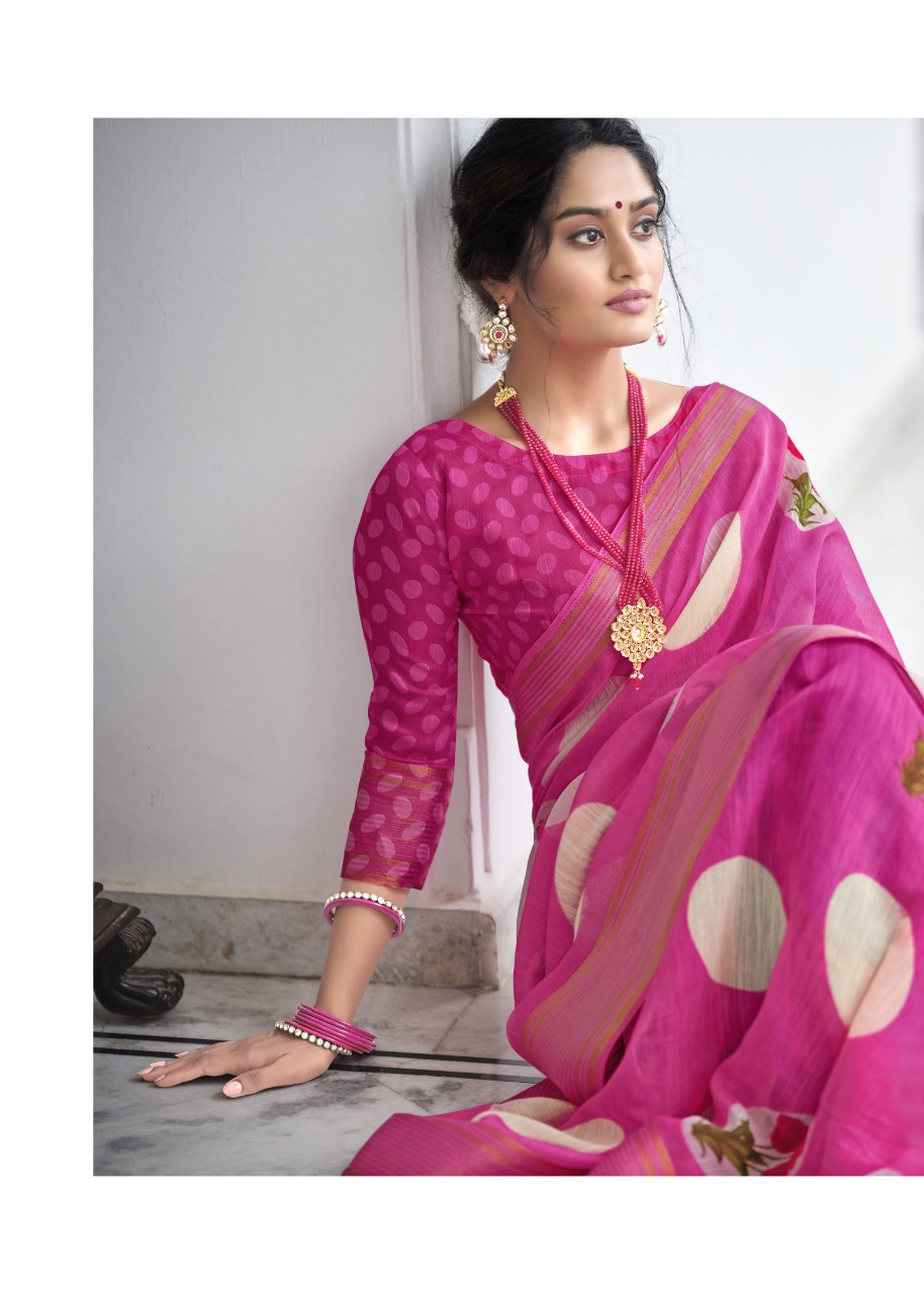 triveni sarees rangun cotton gorgeous look saree catalog