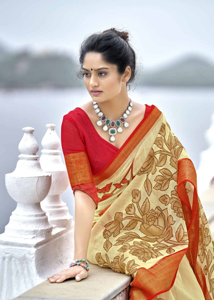 triveni sarees swet cotton attractive look saree catalog