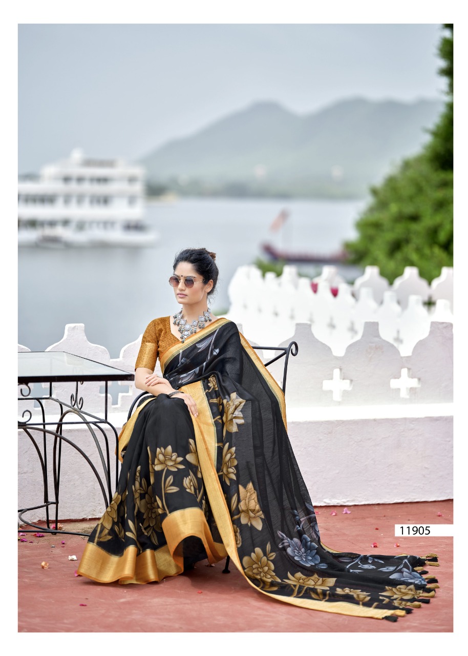 triveni sarees swet cotton attractive look saree catalog