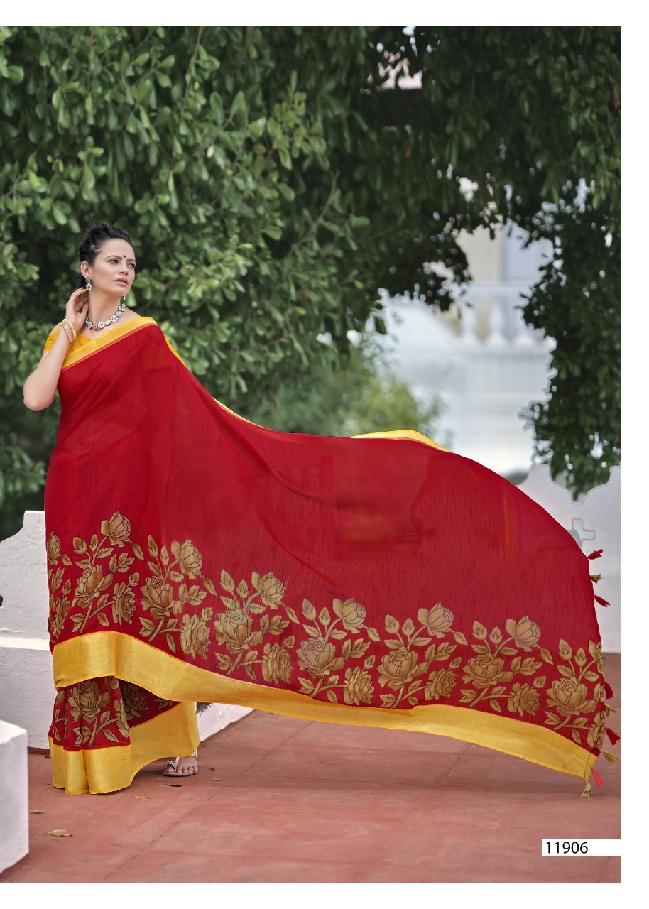 triveni sarees swet cotton attractive look saree catalog