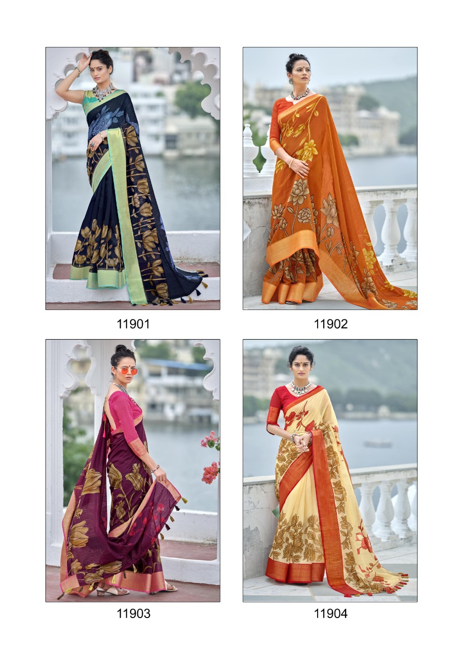 triveni sarees swet cotton attractive look saree catalog