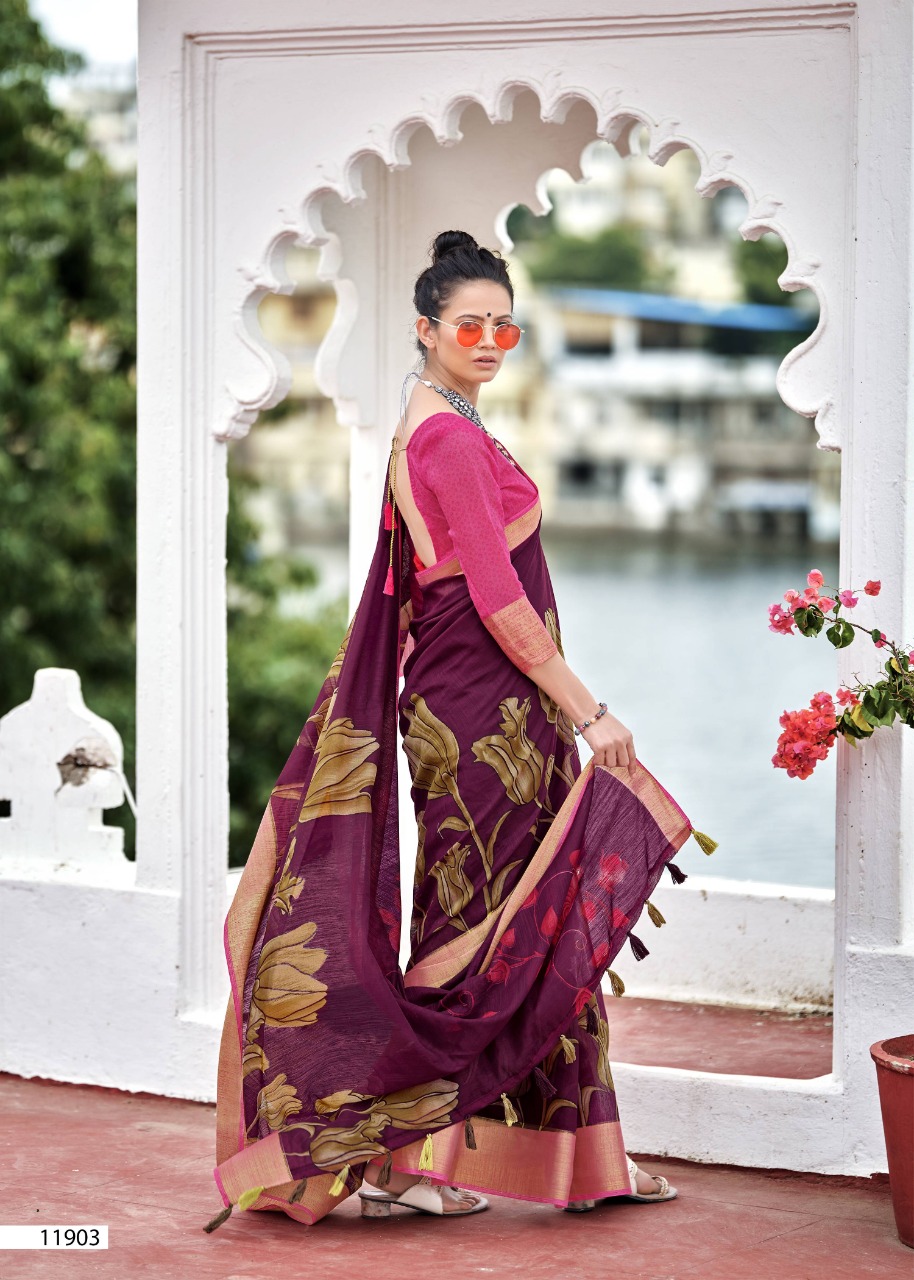 triveni sarees swet cotton attractive look saree catalog