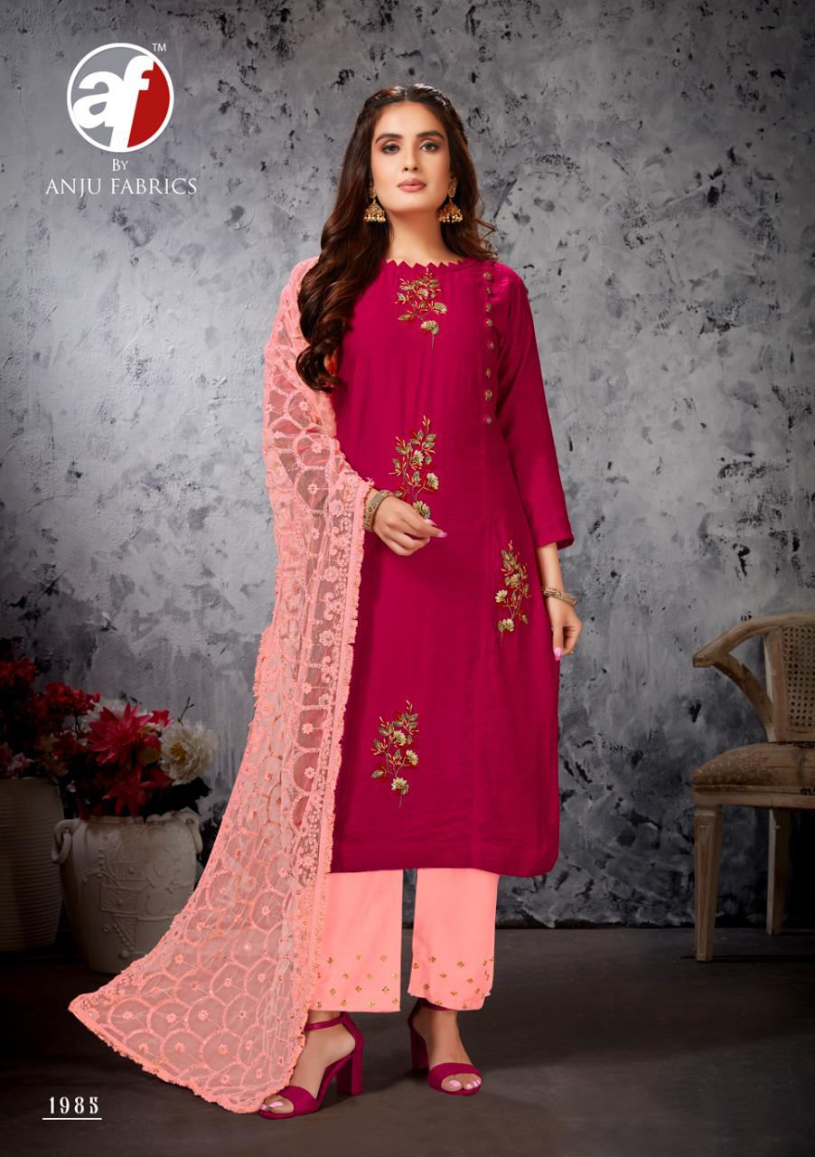 anju fabrics shehnai vol 1 viscose innovative style top bottom with dupatta catalog