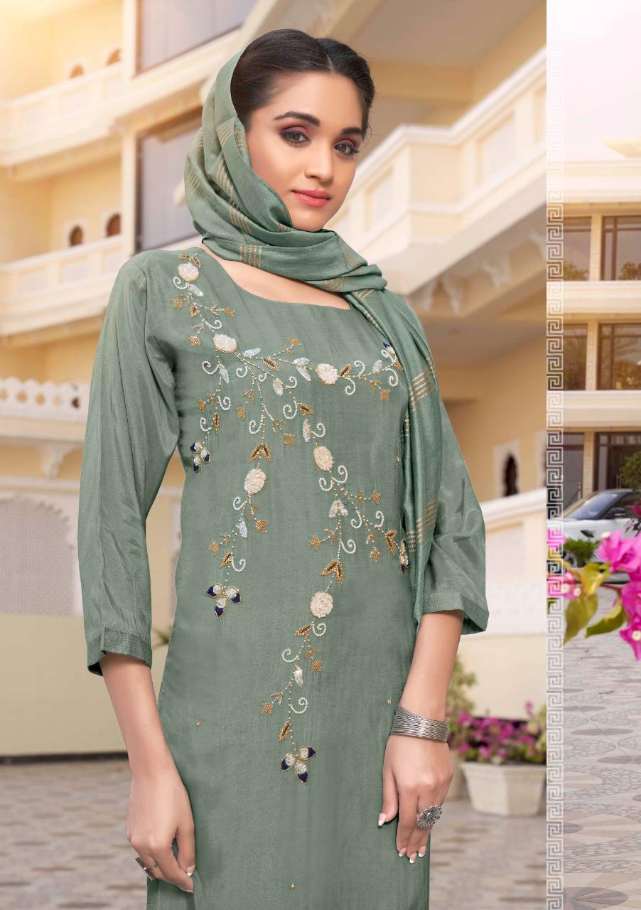 anju fabrics sundari vol 1 maslin  elegant kurti with dupatta catalog