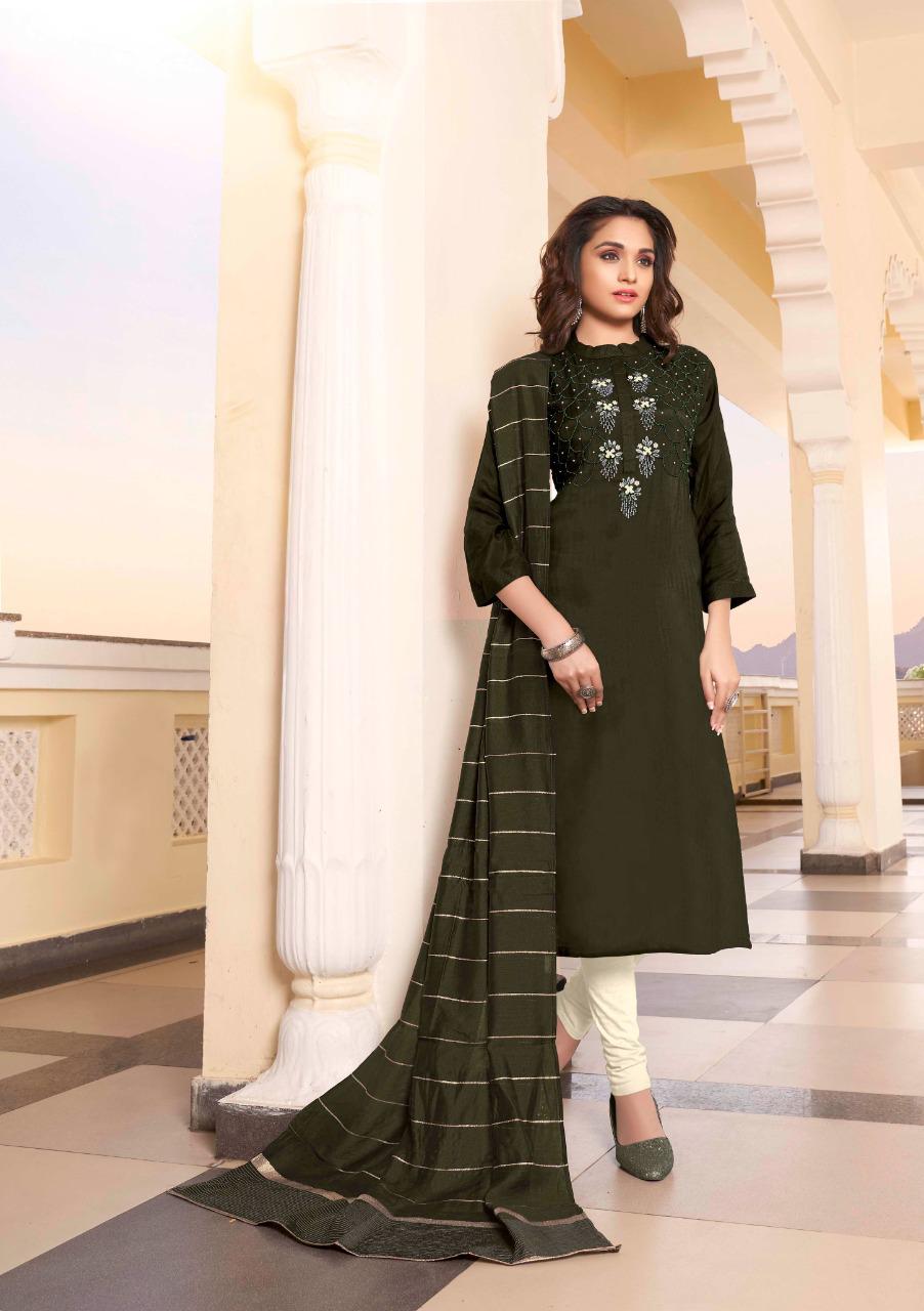 anju fabrics sundari vol 1 maslin  elegant kurti with dupatta catalog