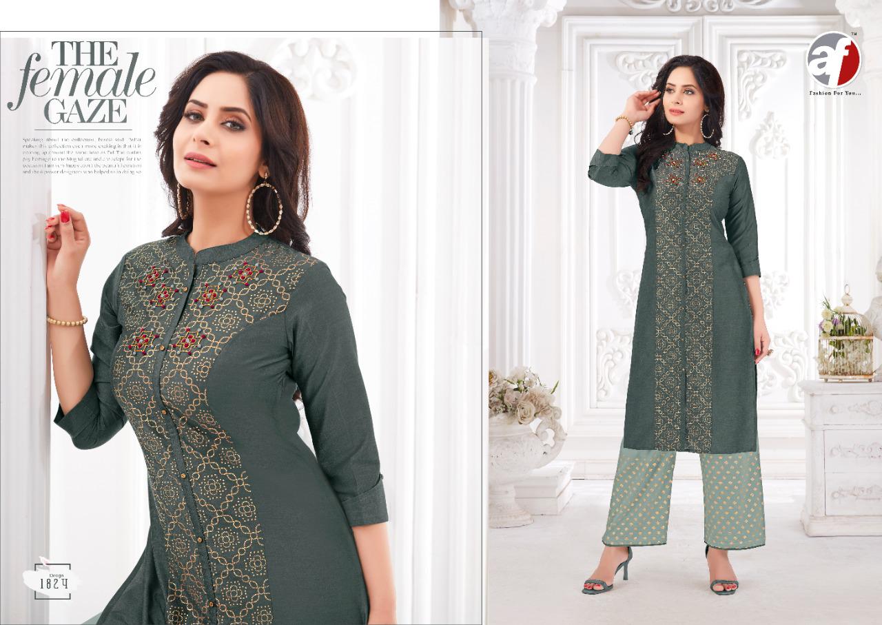 anju fabrics zoya vol 4 silk regal look kurti with plazo catalog