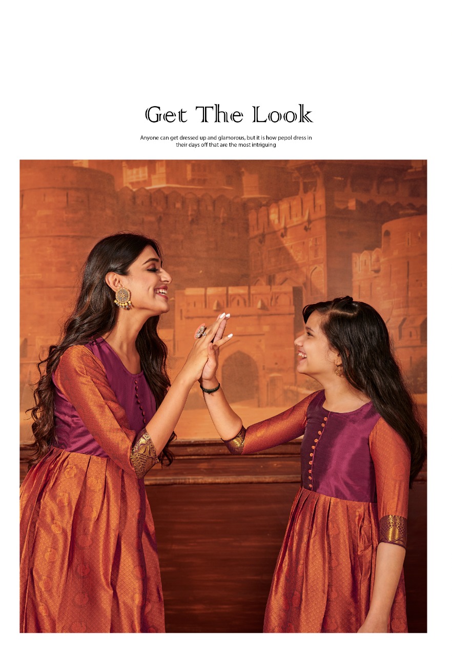 banwery mother and daughter silk regal look combo gown catalog