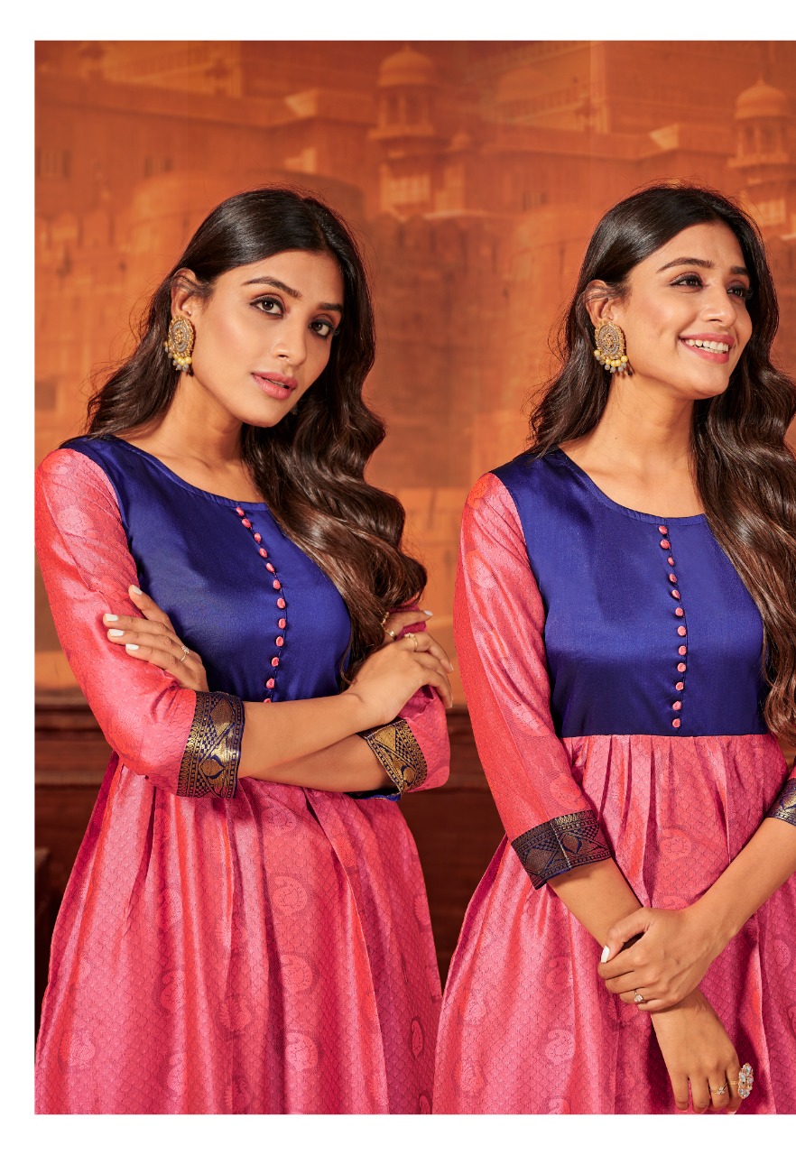 banwery mother and daughter silk regal look combo gown catalog