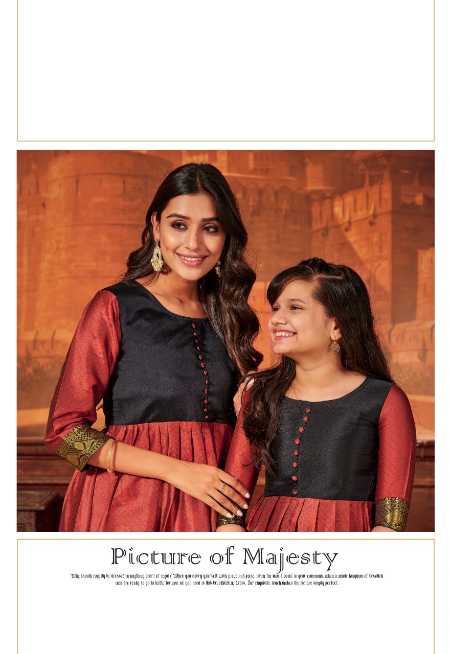 banwery mother and daughter silk regal look combo gown catalog