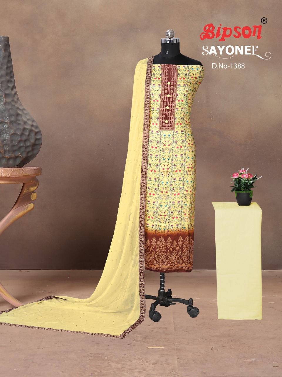 bipson sayonee d no 1388 cotton astonishing salwar suit colour set