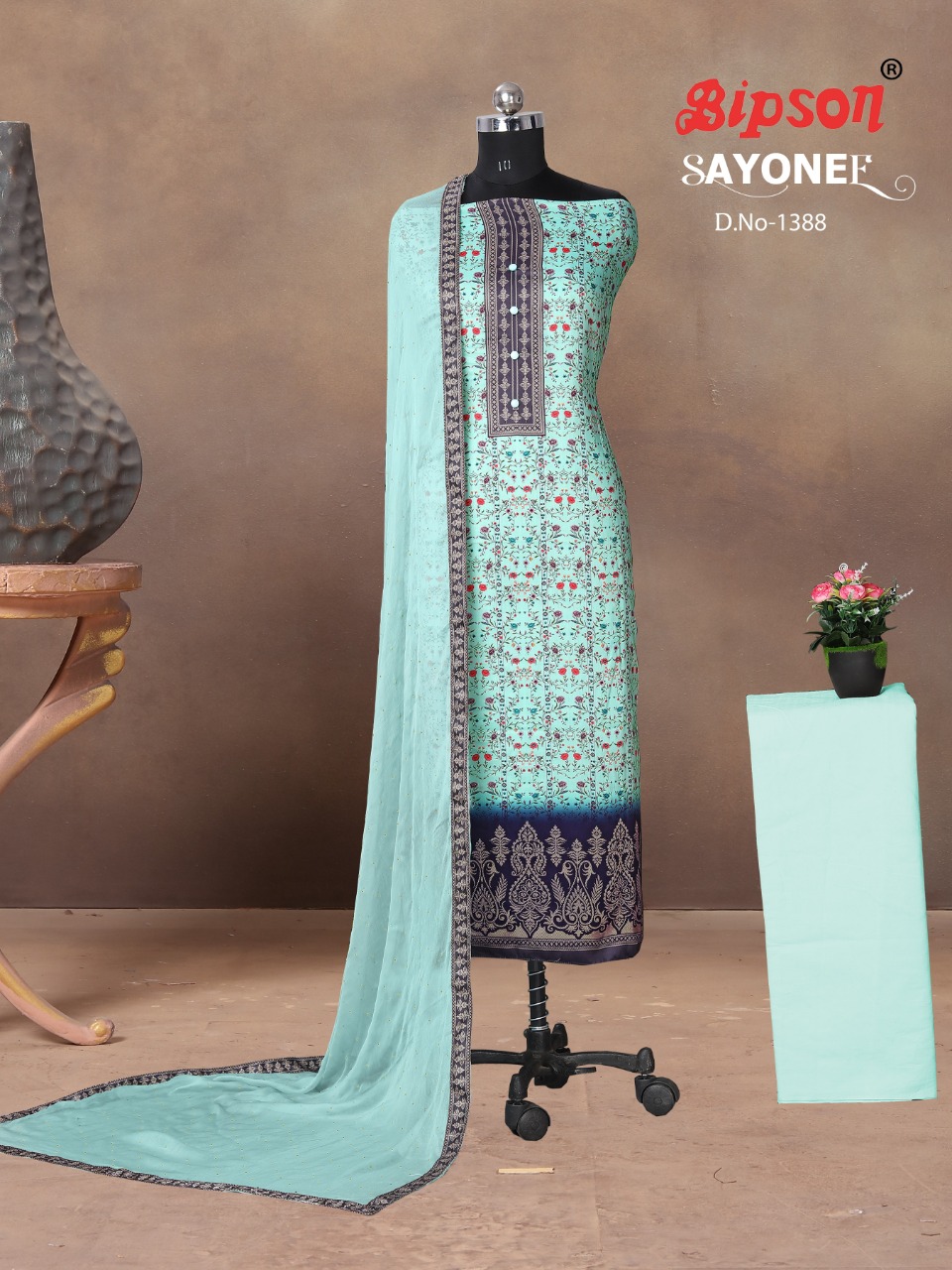 bipson sayonee d no 1388 cotton astonishing salwar suit colour set