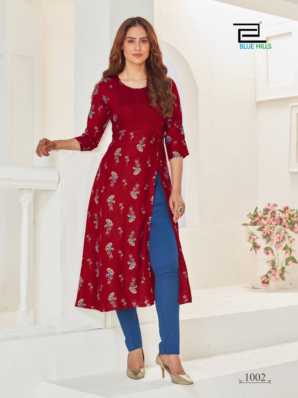 blue hills first date vol 3 rayon classic trendy look kurti catalog