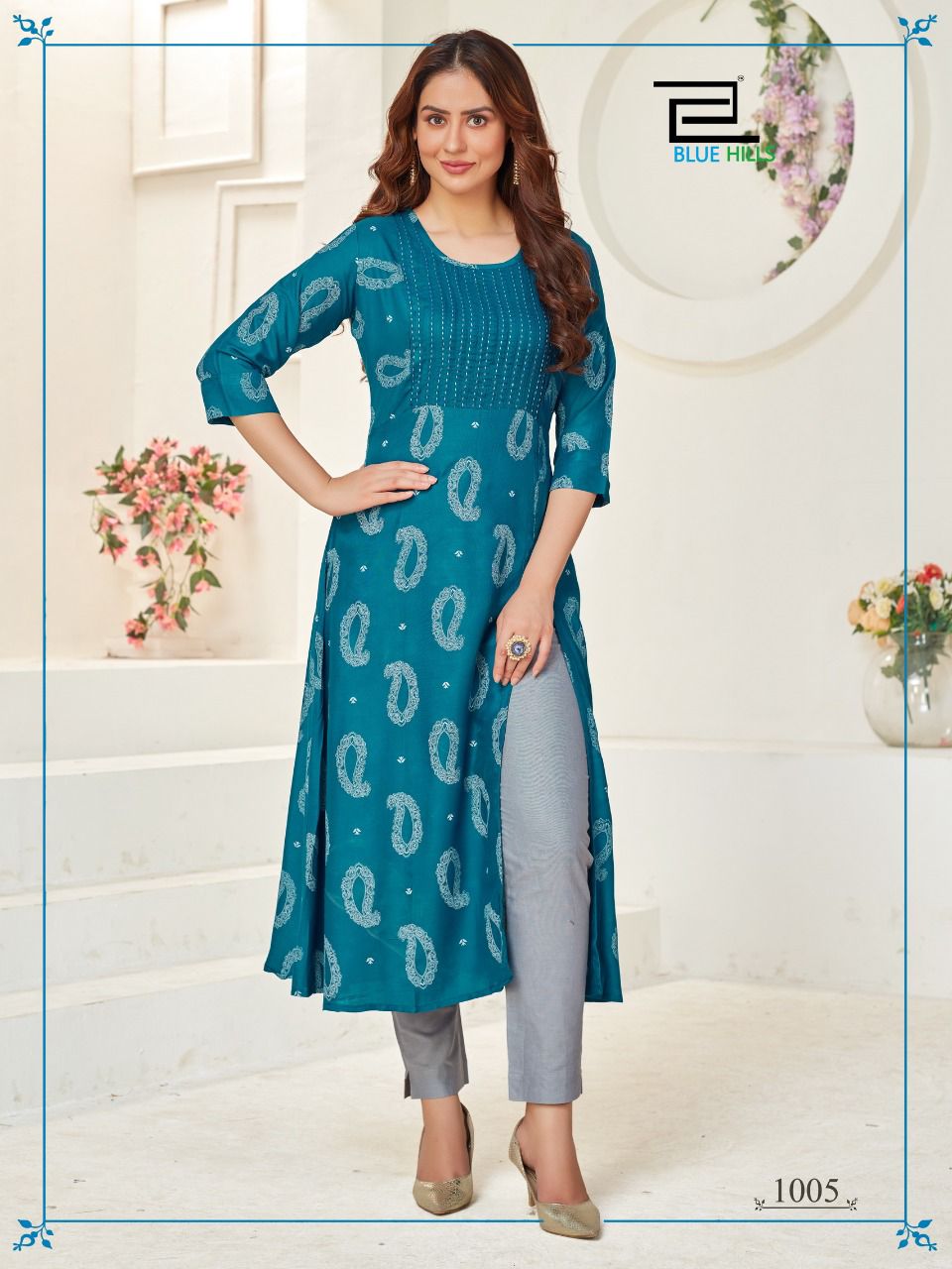 blue hills first date vol 3 rayon classic trendy look kurti catalog