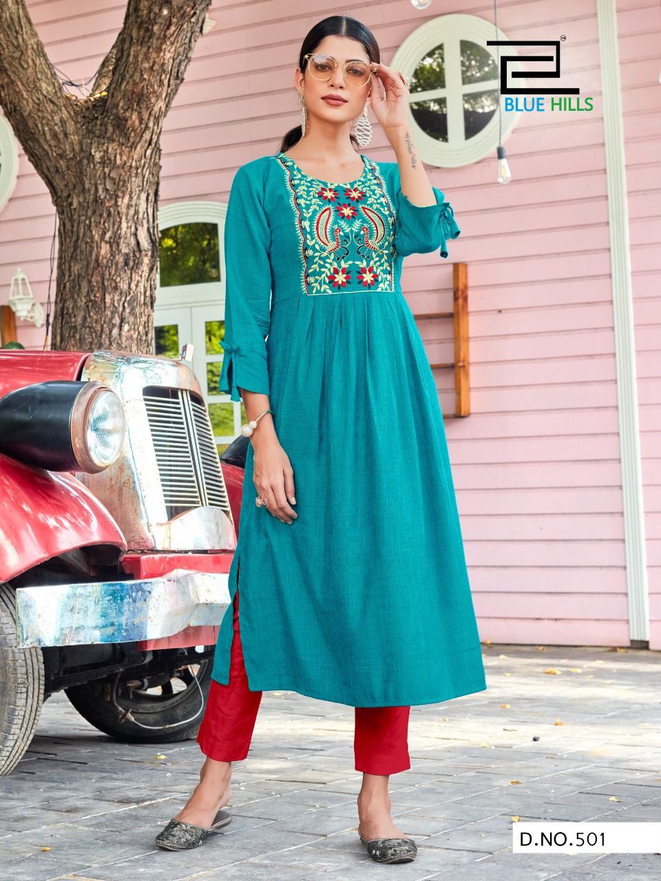 blue hills lilly vol 5 rayon gorgeous look kurti catalog