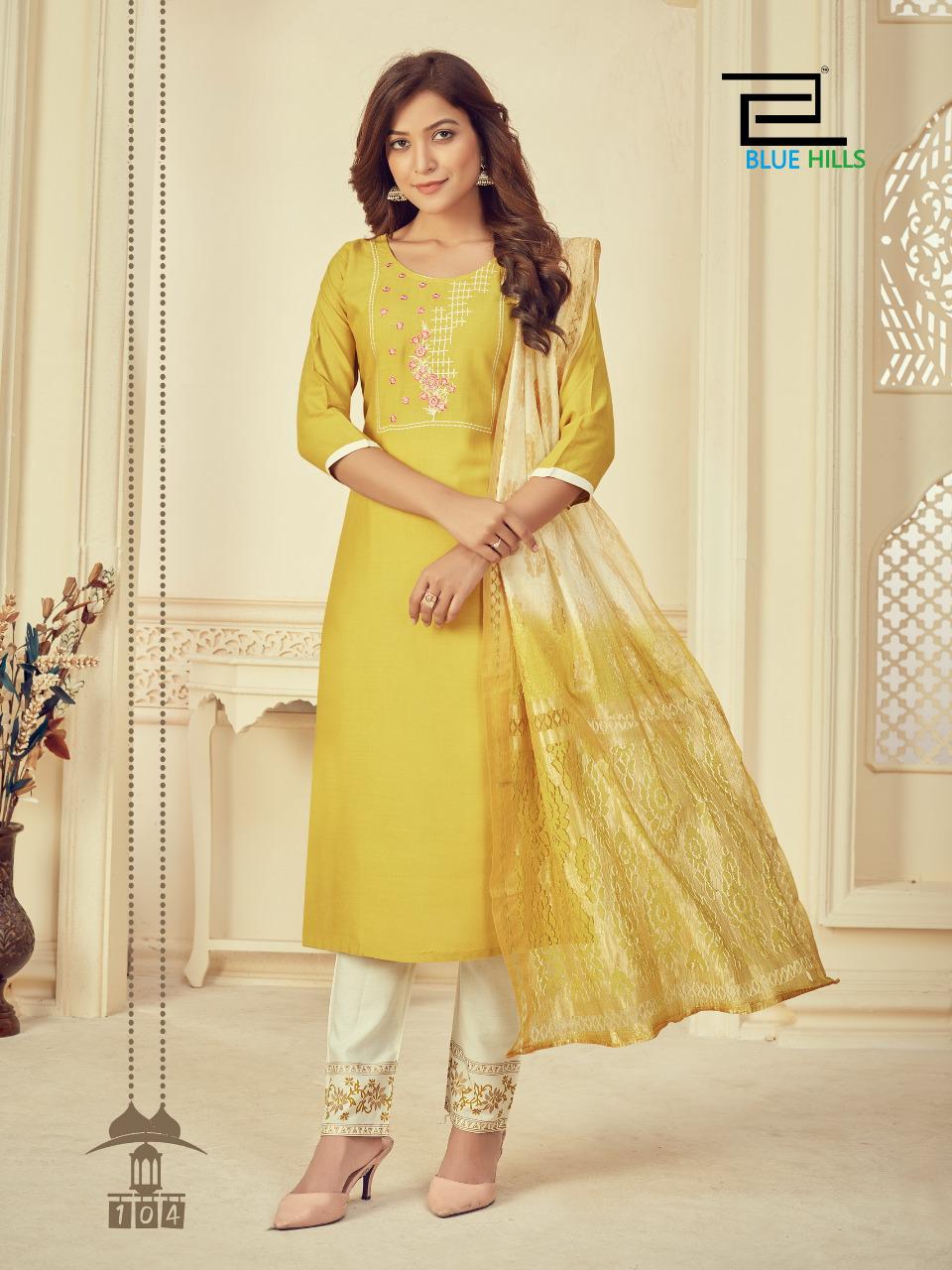 blue hills skyline vol 3 rayon astonishing top bottom and dupatta catalog