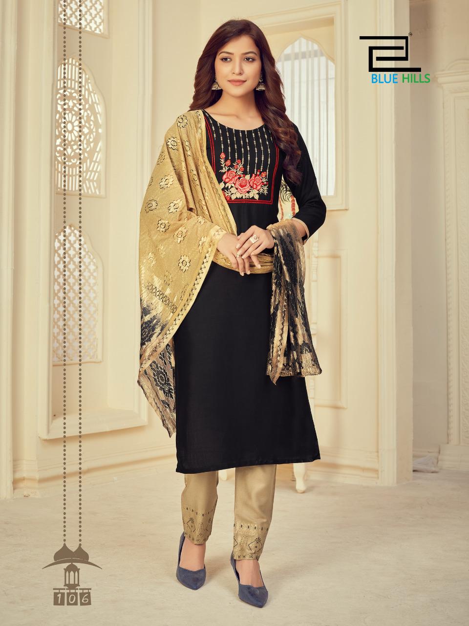 blue hills skyline vol 3 rayon astonishing top bottom and dupatta catalog