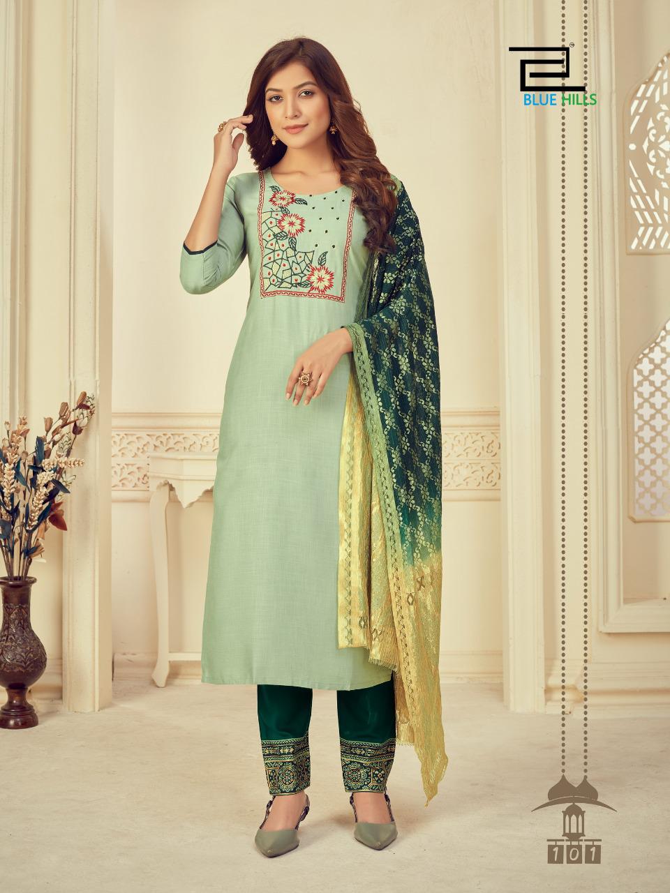 blue hills skyline vol 3 rayon astonishing top bottom and dupatta catalog