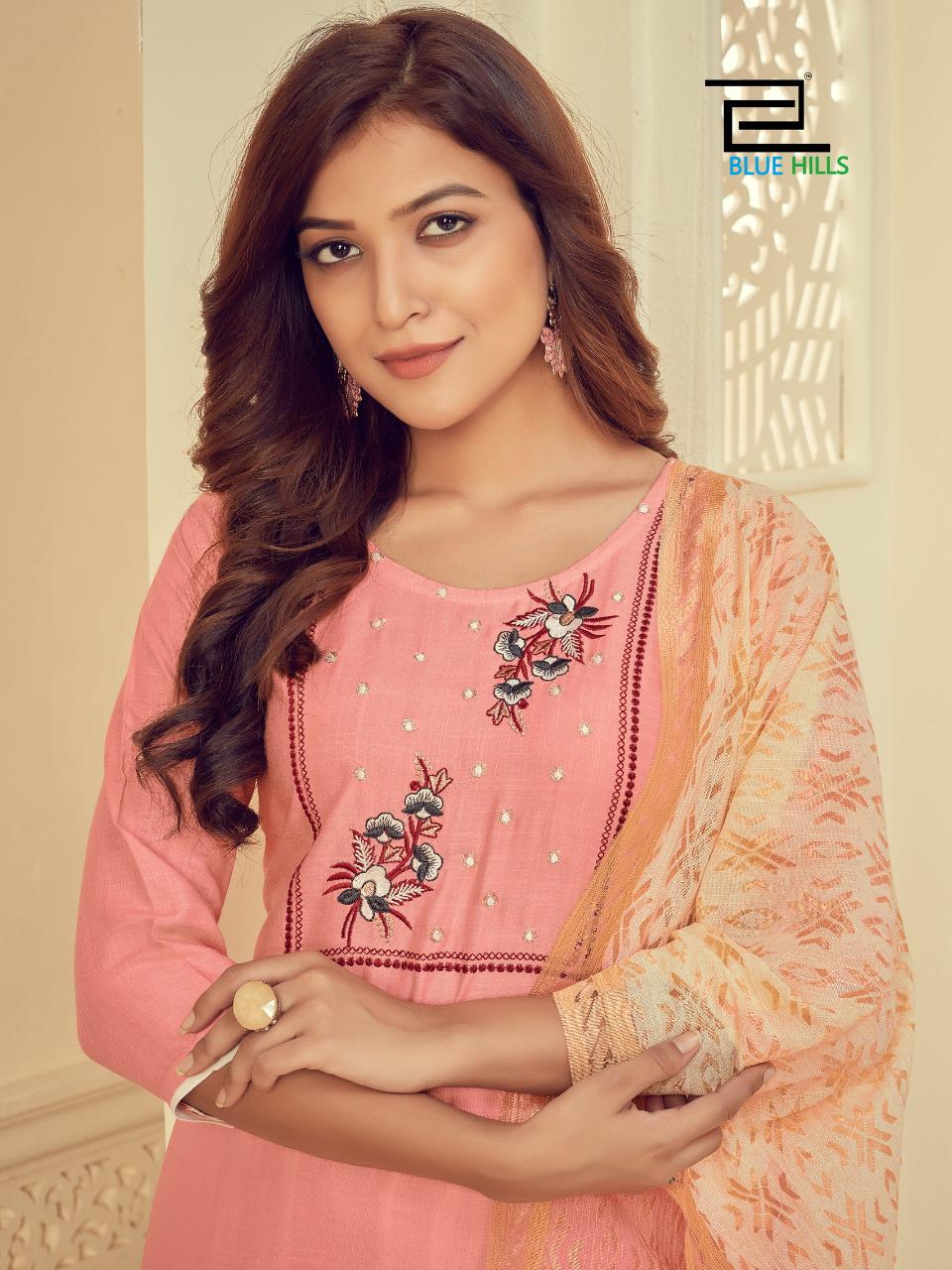 blue hills skyline vol 3 rayon astonishing top bottom and dupatta catalog