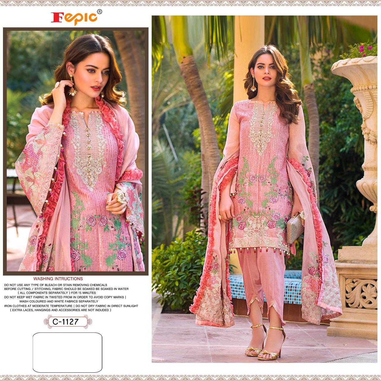 fepic rosemeen  d 1127 georgette catchy look salwar suit single