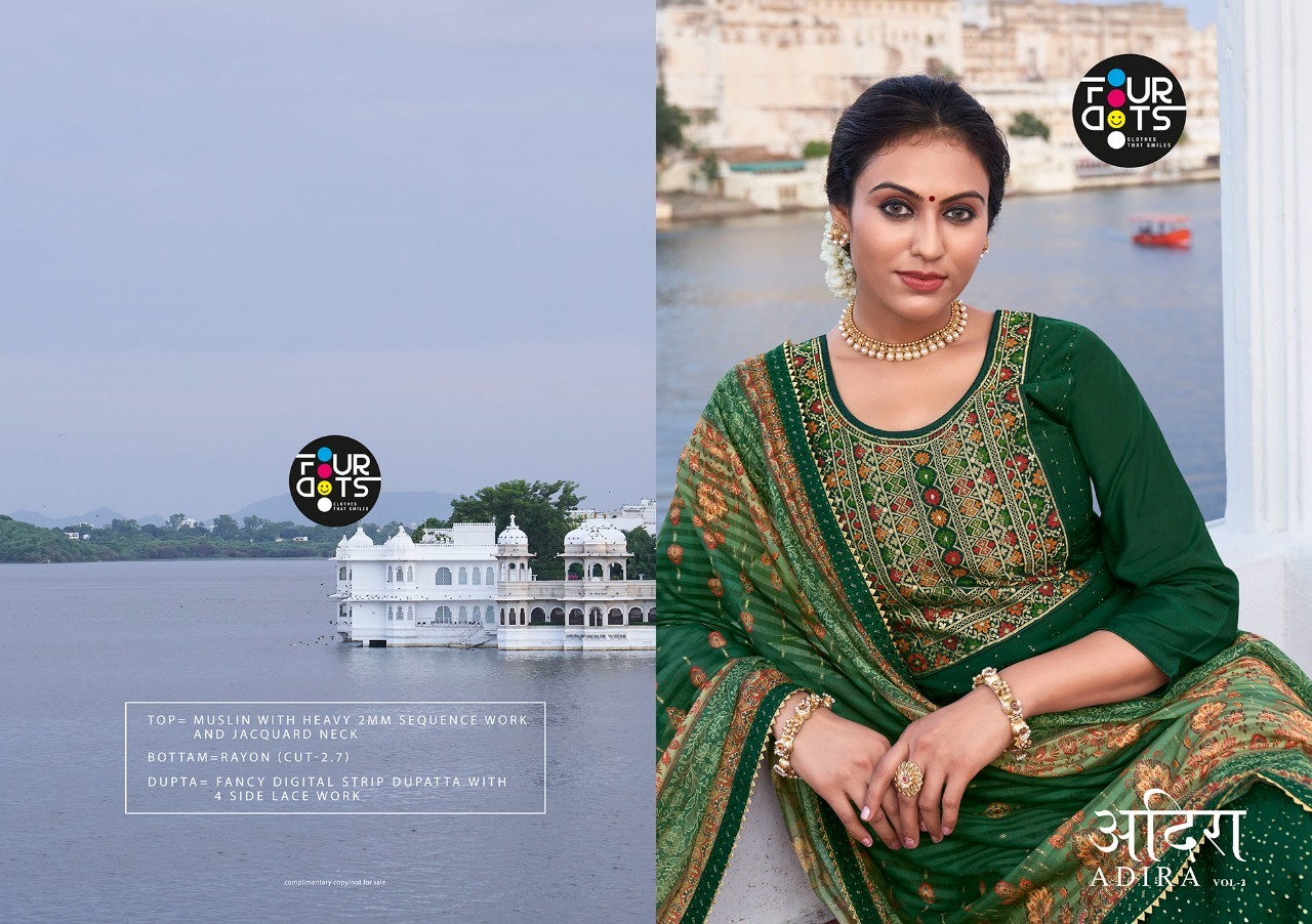 fourdots adhira vol 2 muslin regal look salwar suit catalog