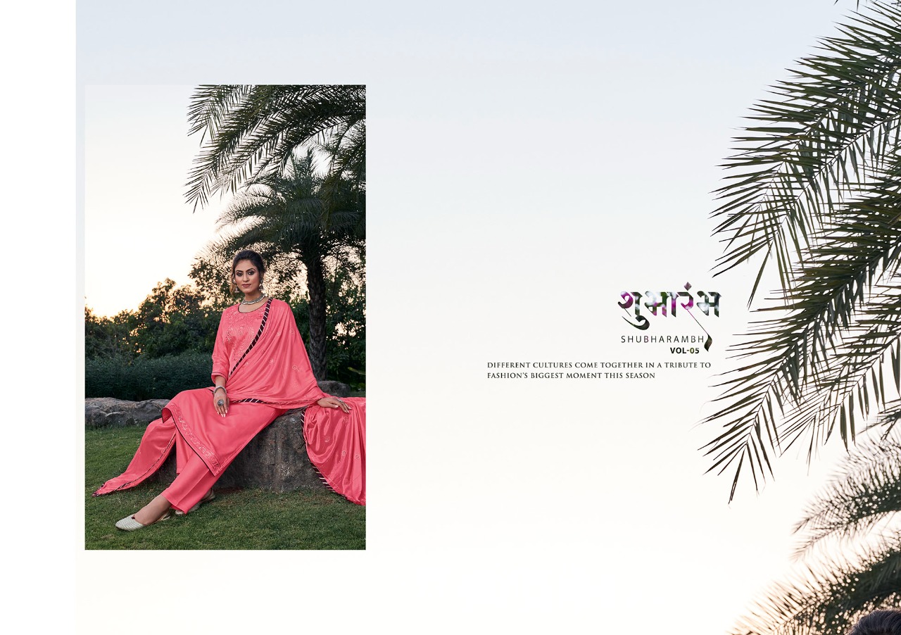 fourdots shubharambh vol 5 satin new and modern style salwar suit catalog