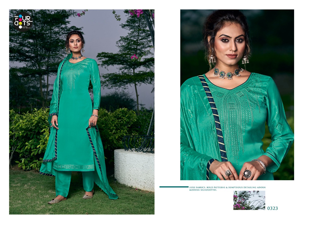 fourdots shubharambh vol 5 satin new and modern style salwar suit catalog