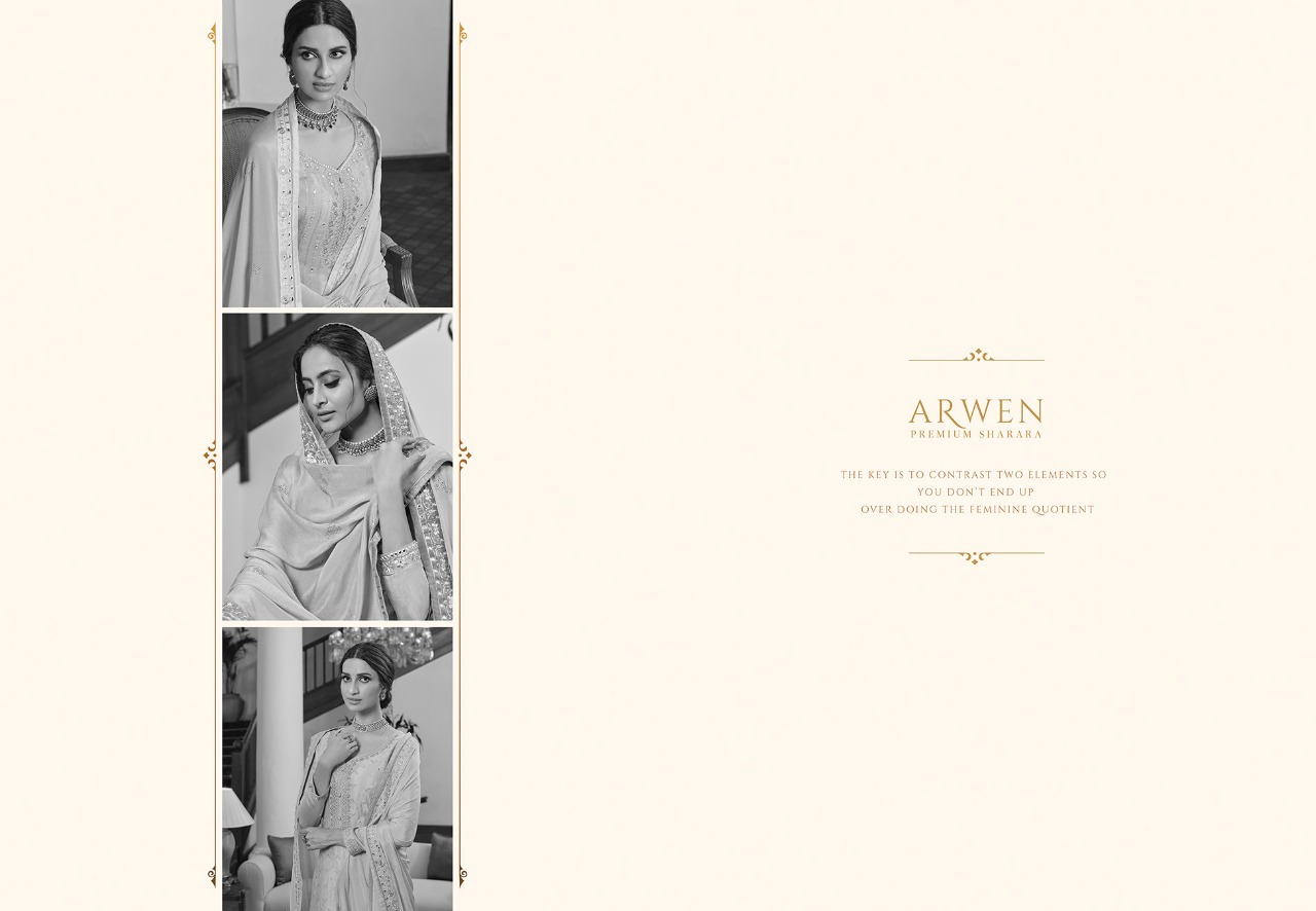 glossy arwen chinon festive look sharara catalog OLD