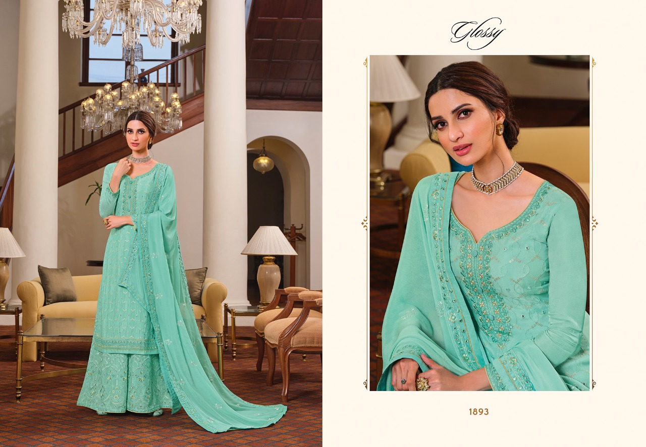 glossy arwen chinon festive look sharara catalog OLD