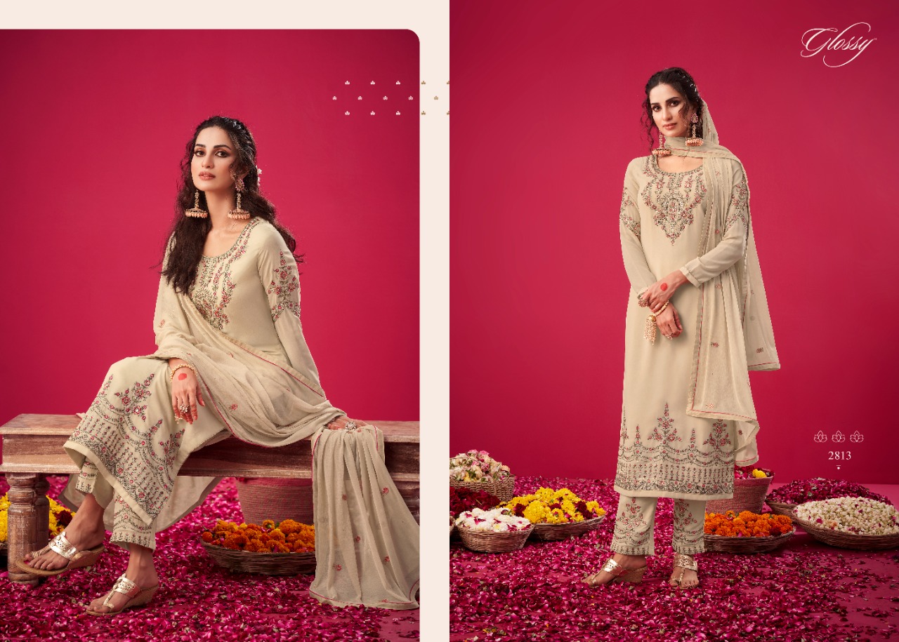 glossy naqsh georgget innovative look salwar suit catalog