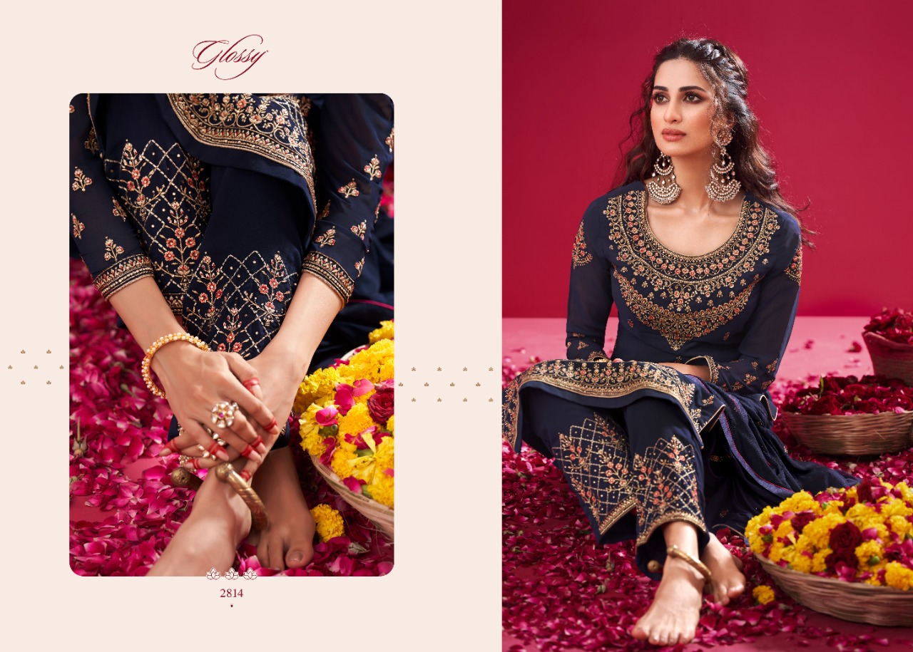 glossy naqsh georgget innovative look salwar suit catalog