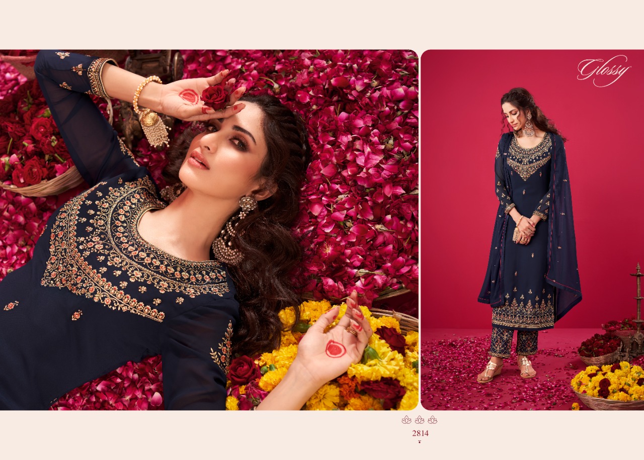 glossy naqsh georgget innovative look salwar suit catalog