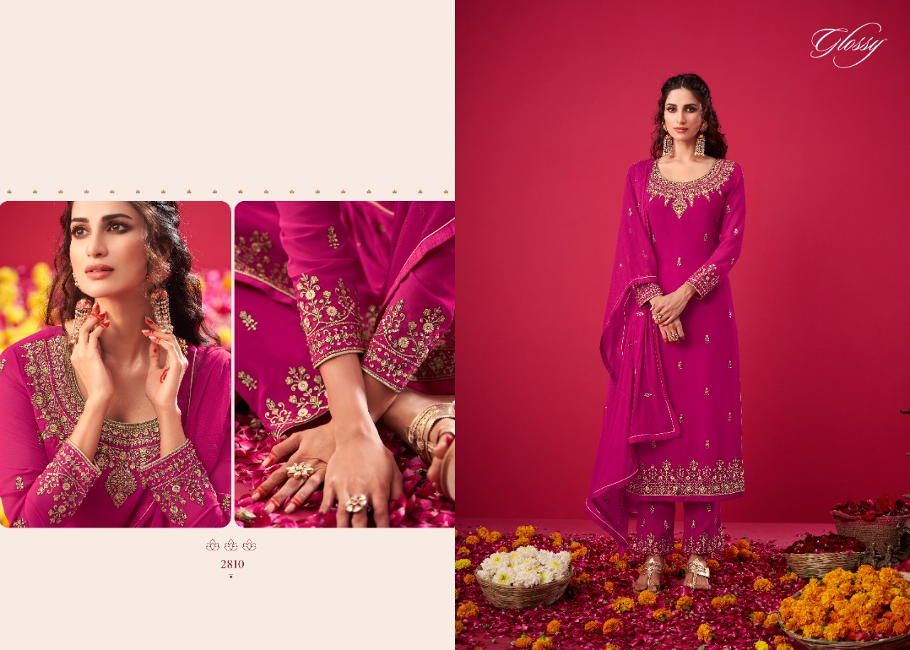 glossy naqsh georgget innovative look salwar suit catalog