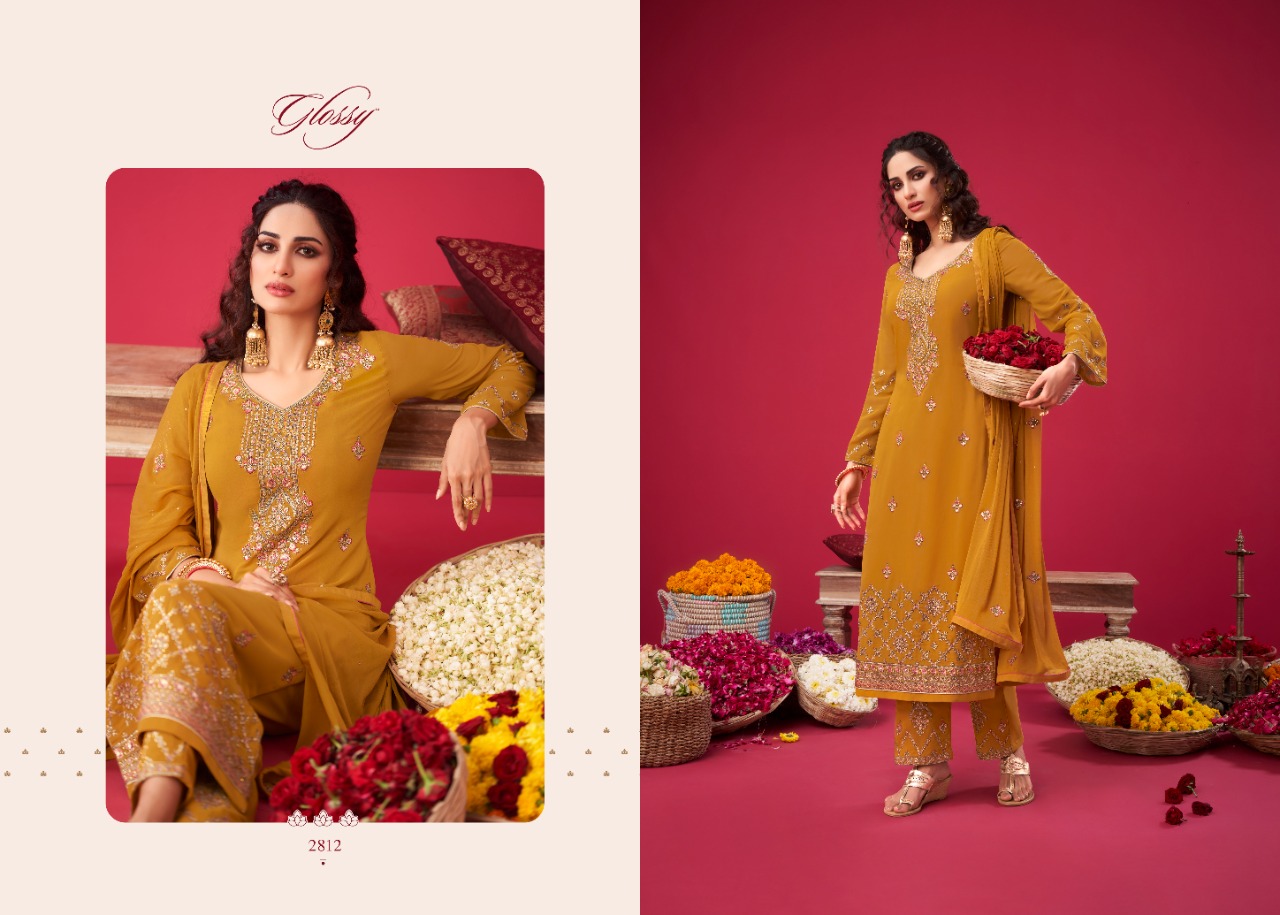 glossy naqsh georgget innovative look salwar suit catalog